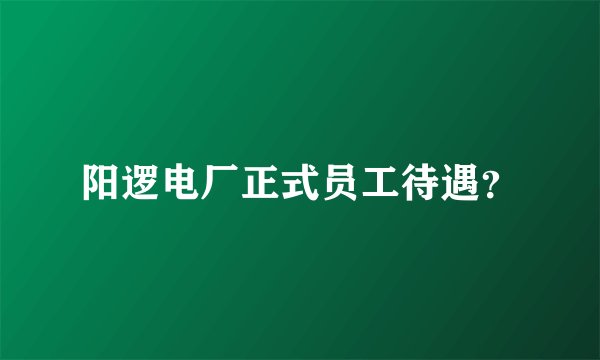 阳逻电厂正式员工待遇？