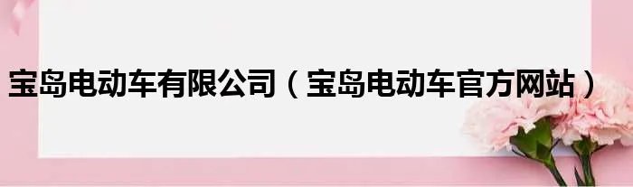 宝岛电动车有限公司（宝岛电动车官方网站）
