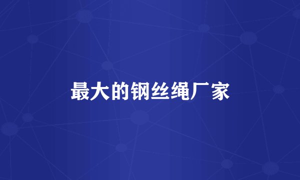 最大的钢丝绳厂家