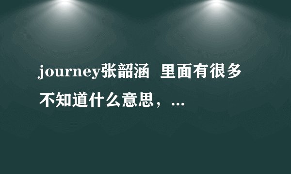 journey张韶涵 里面有很多不知道什么意思,麻烦哪个高手翻译一下谢谢