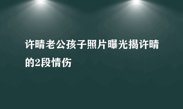 许晴老公孩子照片曝光揭许晴的2段情伤