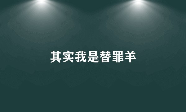 其实我是替罪羊