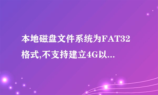 本地磁盘文件系统为FAT32格式,不支持建立4G以上大小的文件是为什么?