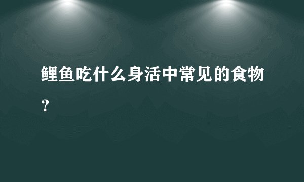 鲤鱼吃什么身活中常见的食物？