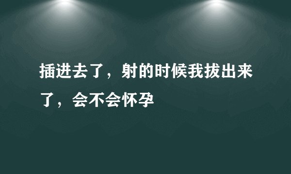 插进去了，射的时候我拔出来了，会不会怀孕