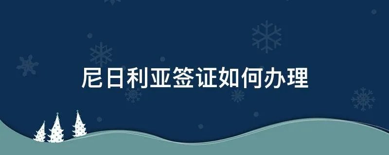 尼日利亚签证如何办理