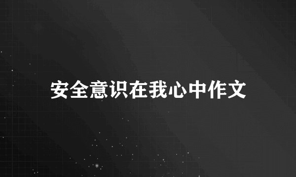 安全意识在我心中作文