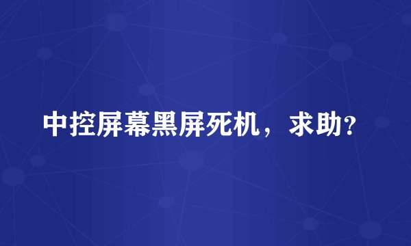 中控屏幕黑屏死机，求助？