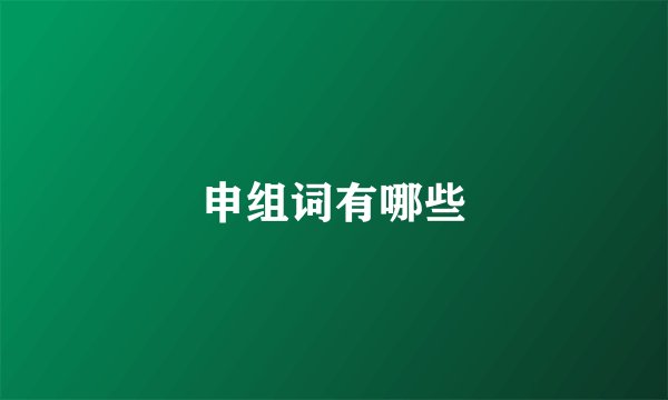 申组词有哪些