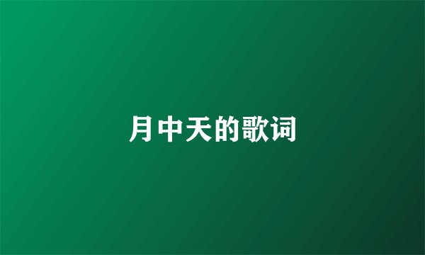 月中天的歌词