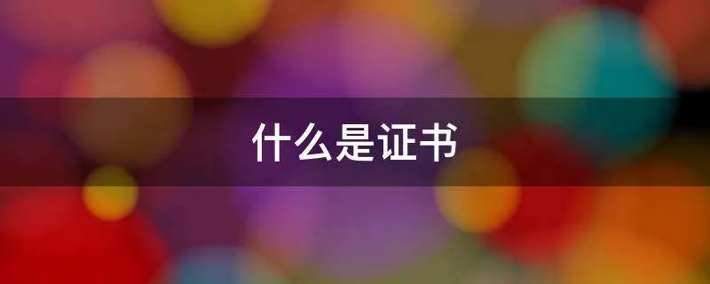 什么是证书