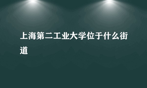 上海第二工业大学位于什么街道