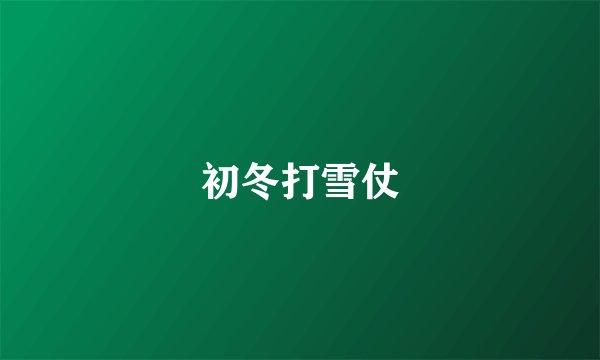 初冬打雪仗