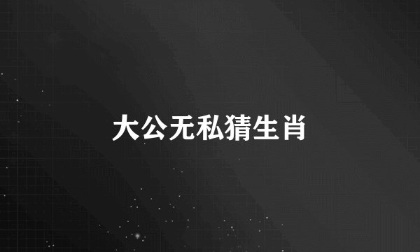 大公无私猜生肖