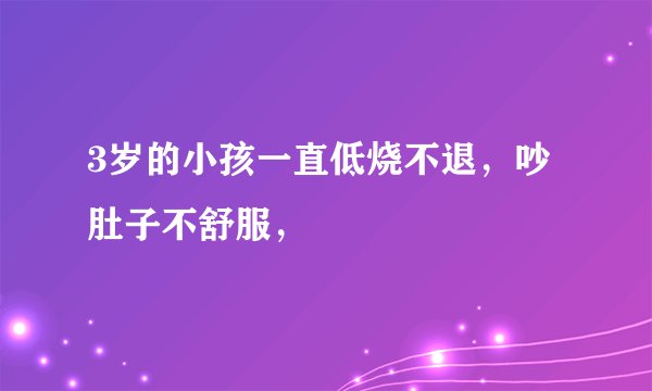 3岁的小孩一直低烧不退，吵肚子不舒服，