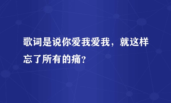 歌词是说你爱我爱我，就这样忘了所有的痛？