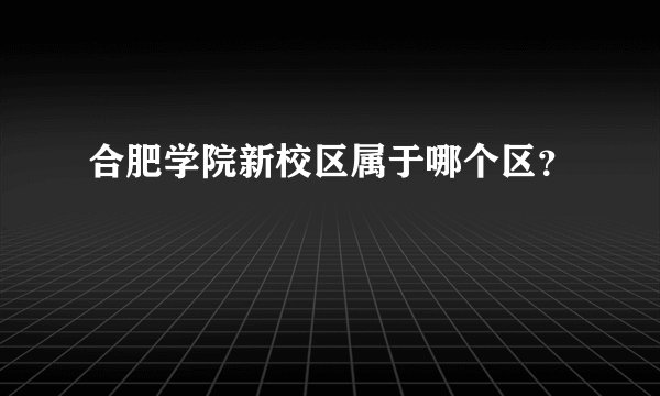合肥学院新校区属于哪个区？