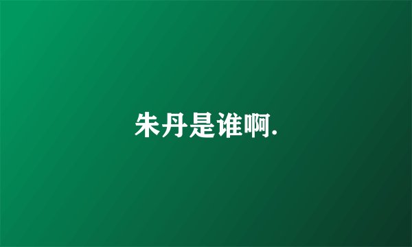 朱丹是谁啊.