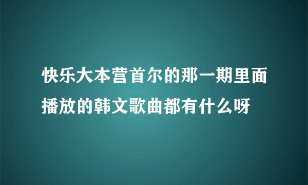 快乐大本营首尔的那一期里面播放的韩文歌曲都有什么呀