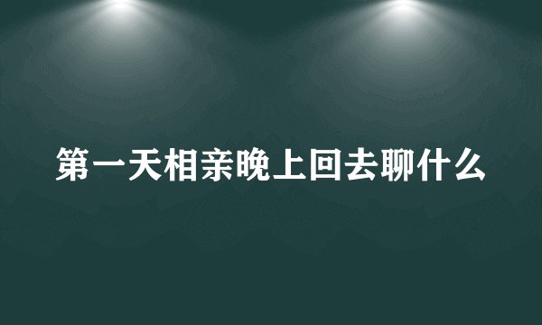 第一天相亲晚上回去聊什么