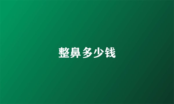 整鼻多少钱