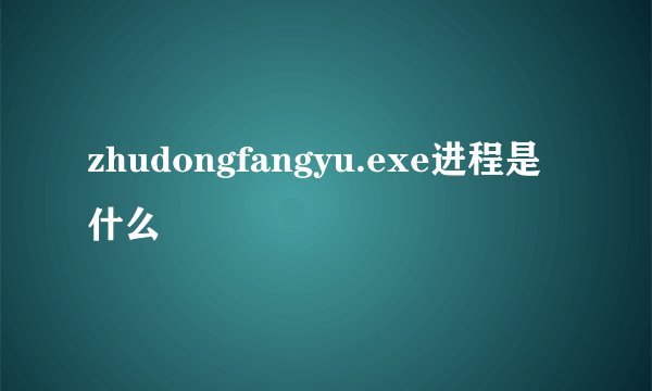 zhudongfangyu.exe进程是什么
