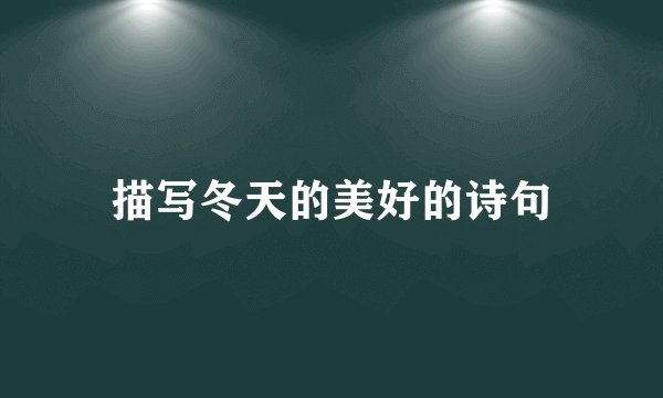 描写冬天的美好的诗句