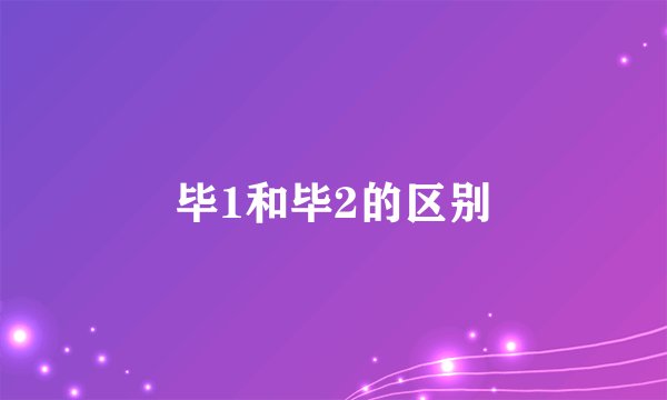 毕1和毕2的区别
