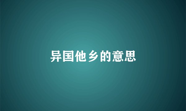 异国他乡的意思