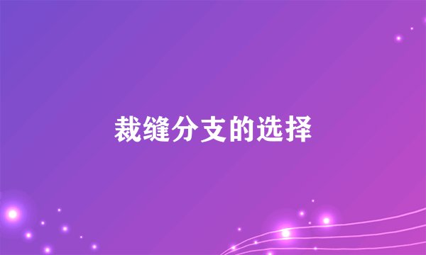 裁缝分支的选择