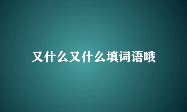 又什么又什么填词语哦