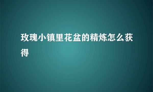 玫瑰小镇里花盆的精炼怎么获得