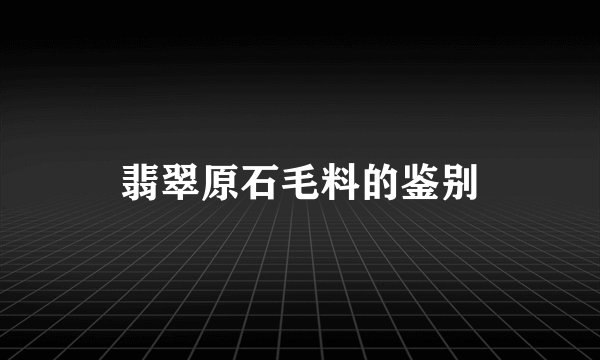翡翠原石毛料的鉴别