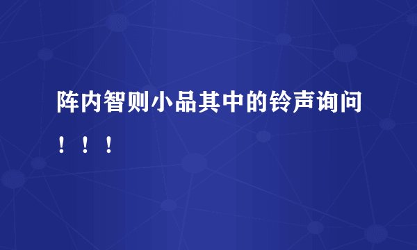 阵内智则小品其中的铃声询问！！！