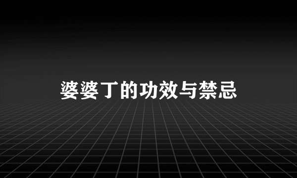 婆婆丁的功效与禁忌