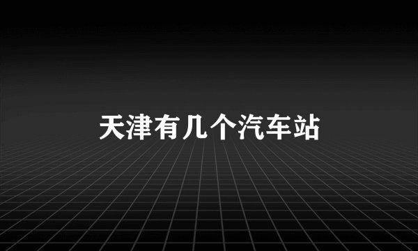 天津有几个汽车站