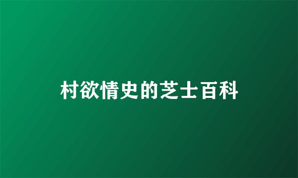 村欲情史的芝士百科
