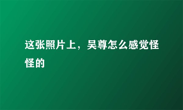 这张照片上,吴尊怎么感觉怪怪的