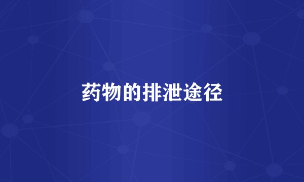 药物的排泄途径
