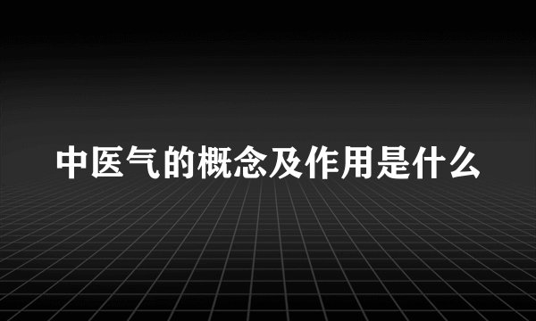 中医气的概念及作用是什么