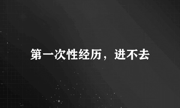 第一次性经历，进不去