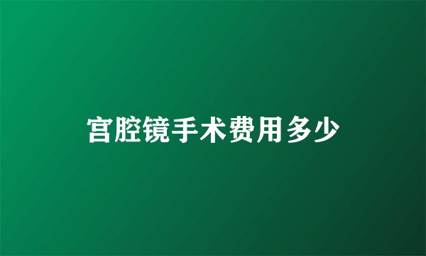 宫腔镜手术费用多少