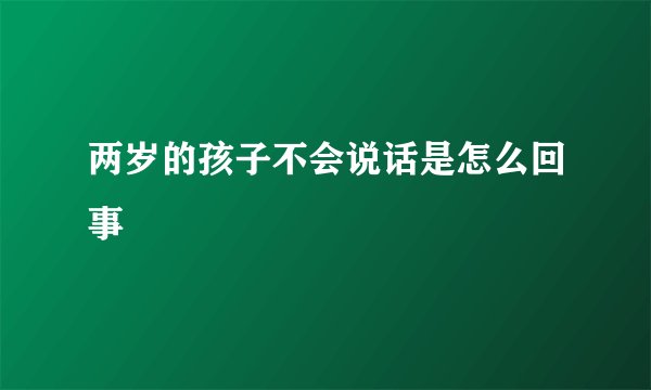 两岁的孩子不会说话是怎么回事