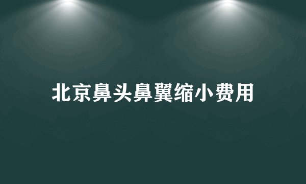 北京鼻头鼻翼缩小费用