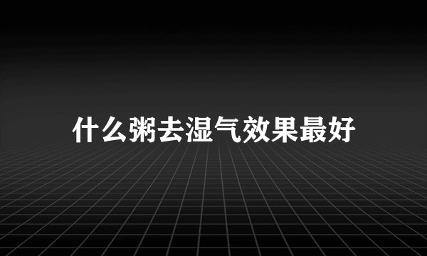 什么粥去湿气效果最好