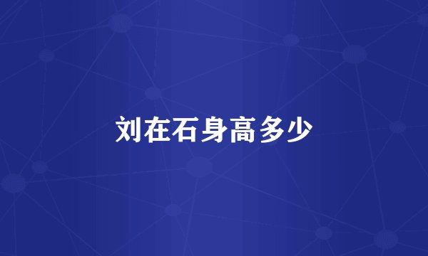 刘在石身高多少
