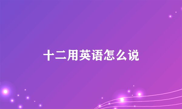 十二用英语怎么说
