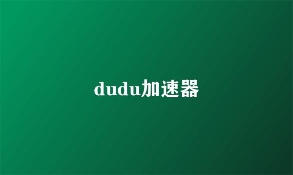 dudu加速器
