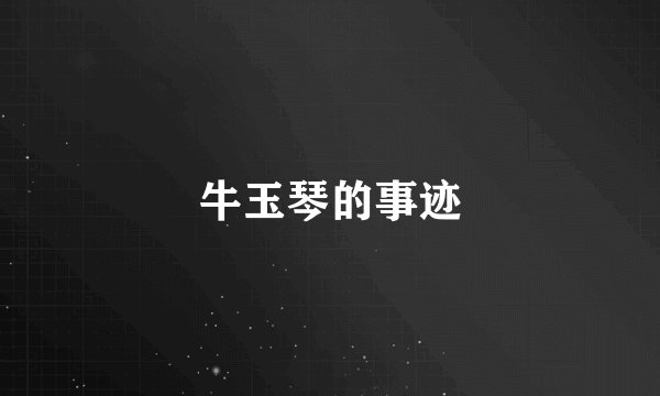 牛玉琴的事迹