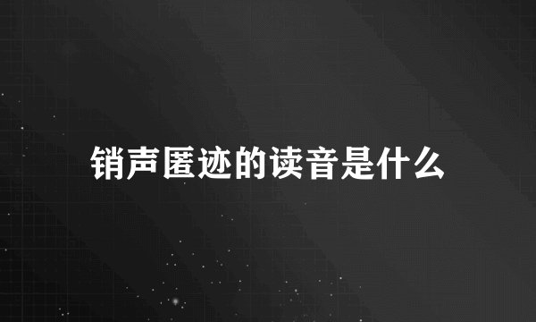销声匿迹的读音是什么